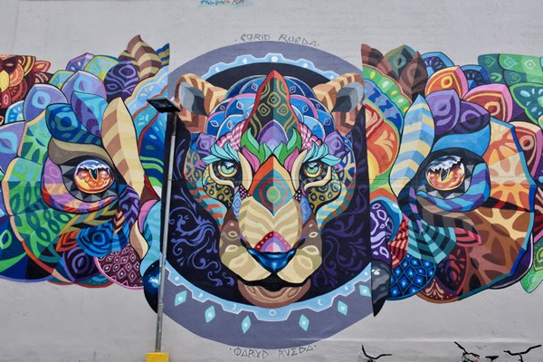 Street art in Jacó with Tiger