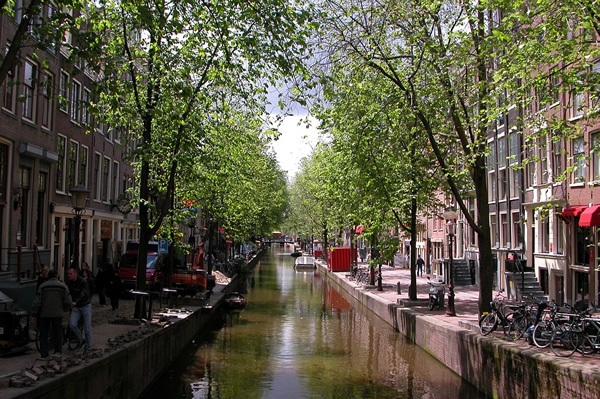 A canal in Amsterdam.
