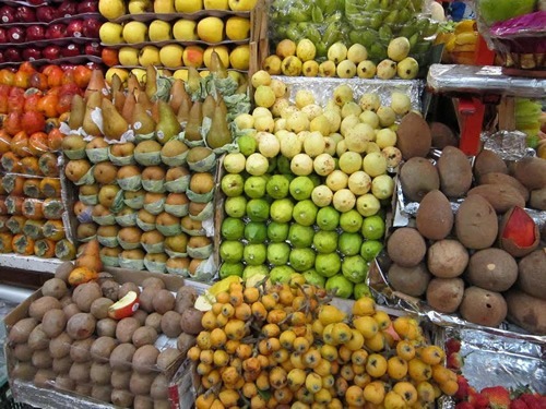 Assorted fruits in Mexico.