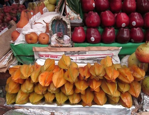 Star fruit at a market in Mexico.