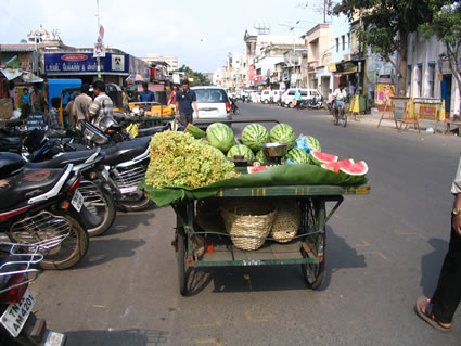 Fruit cart in India.
