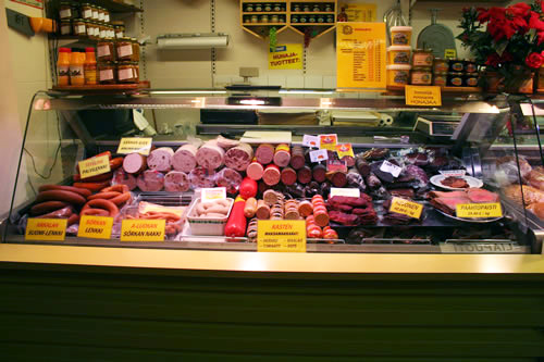 Finnish meat counter.