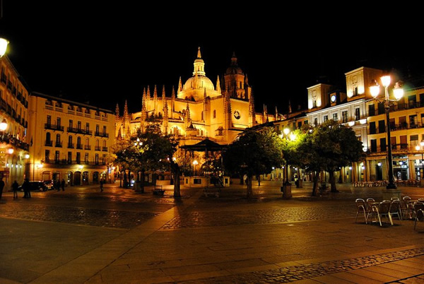The Plaza in Segovia, Spain - a day trip opportunity from Madrid.