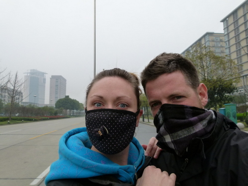 Air pollution in China means wearing masks in some locations.