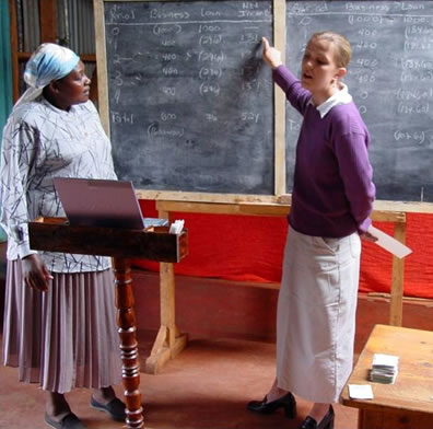 Volunteer training in Tanzania.