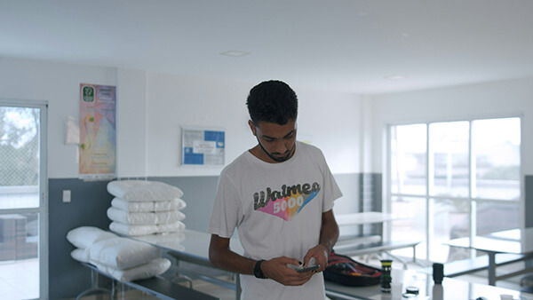 Man in a clinic in Buenos Aires for health care.