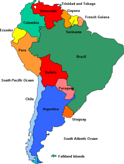 Map of South America