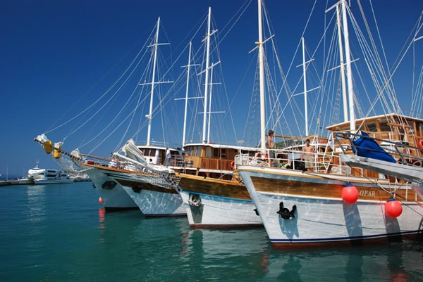 Croatian boats in the harbor.