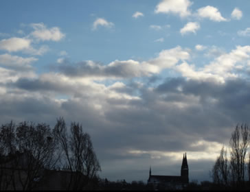 A view of Church in Prague from a distance.