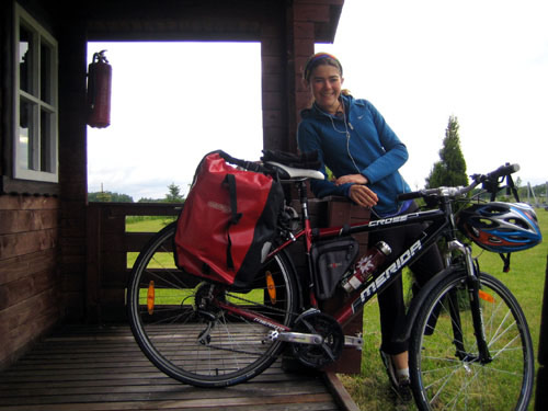 Author with her bike.