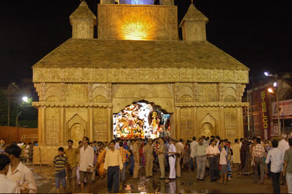 Pandal-hopping a favorite activity during festival.