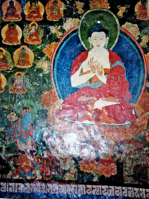 Fresco of a Queen of Mustang, Nepal.