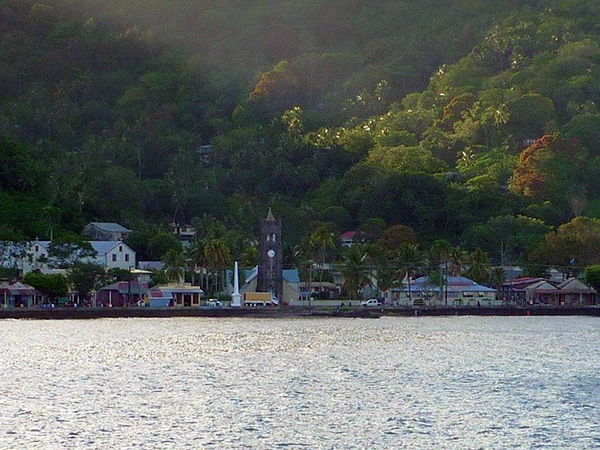 Levuka, Fiji, seen from the sea.