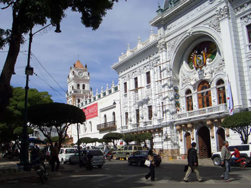 A square in Sucre, Bolivia.