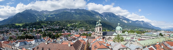 Skyline of music center Innsbruck, Austria.