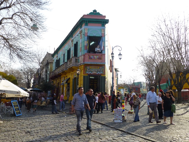 Colorful walking streets in Buenos Aires, Argentina.