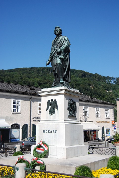 Statue of Mozart in Salzburg.