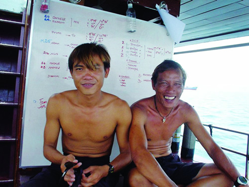 PADI diver guides in Vietnam.