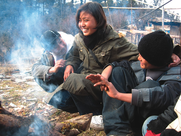 Volunteering in Bhutan at Dochela Pass.