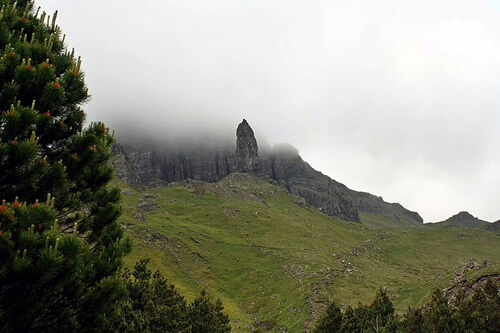 Old Man of Storrs stone on Isle of Skye.