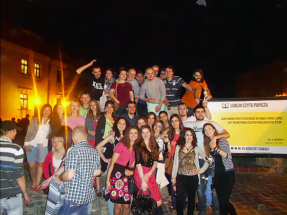 Erasmus friends in the old town of Lublin, Poland.