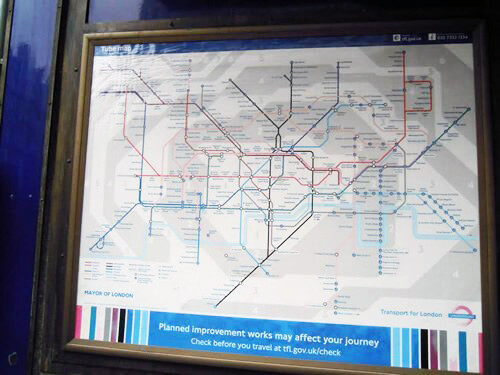 Map of the underground tube in London.