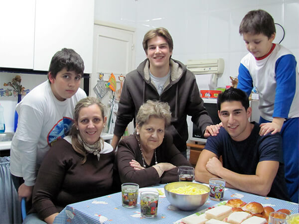 My roommate and I celebrating our host mother's birthday in Madrid.