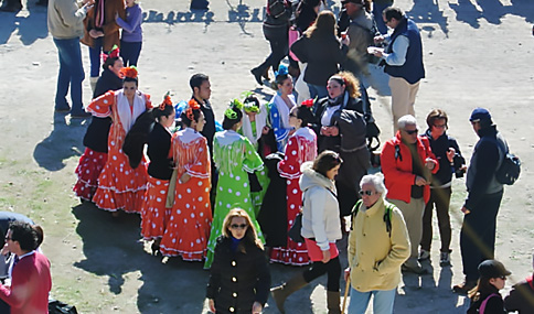 Flamenco dancers at festival in Sacromonte, Spain.