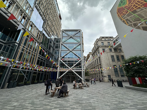 Students on the international campus of the London School of Economics.